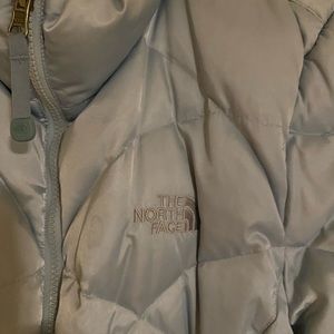 Light blue Womens North Face jacket puffer size L